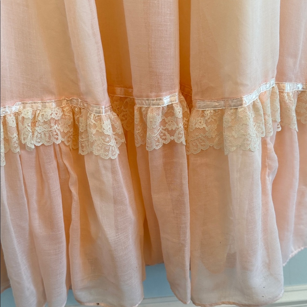 Gunne Sax Peach and Cream Lace Dress - Picture 6 of 10